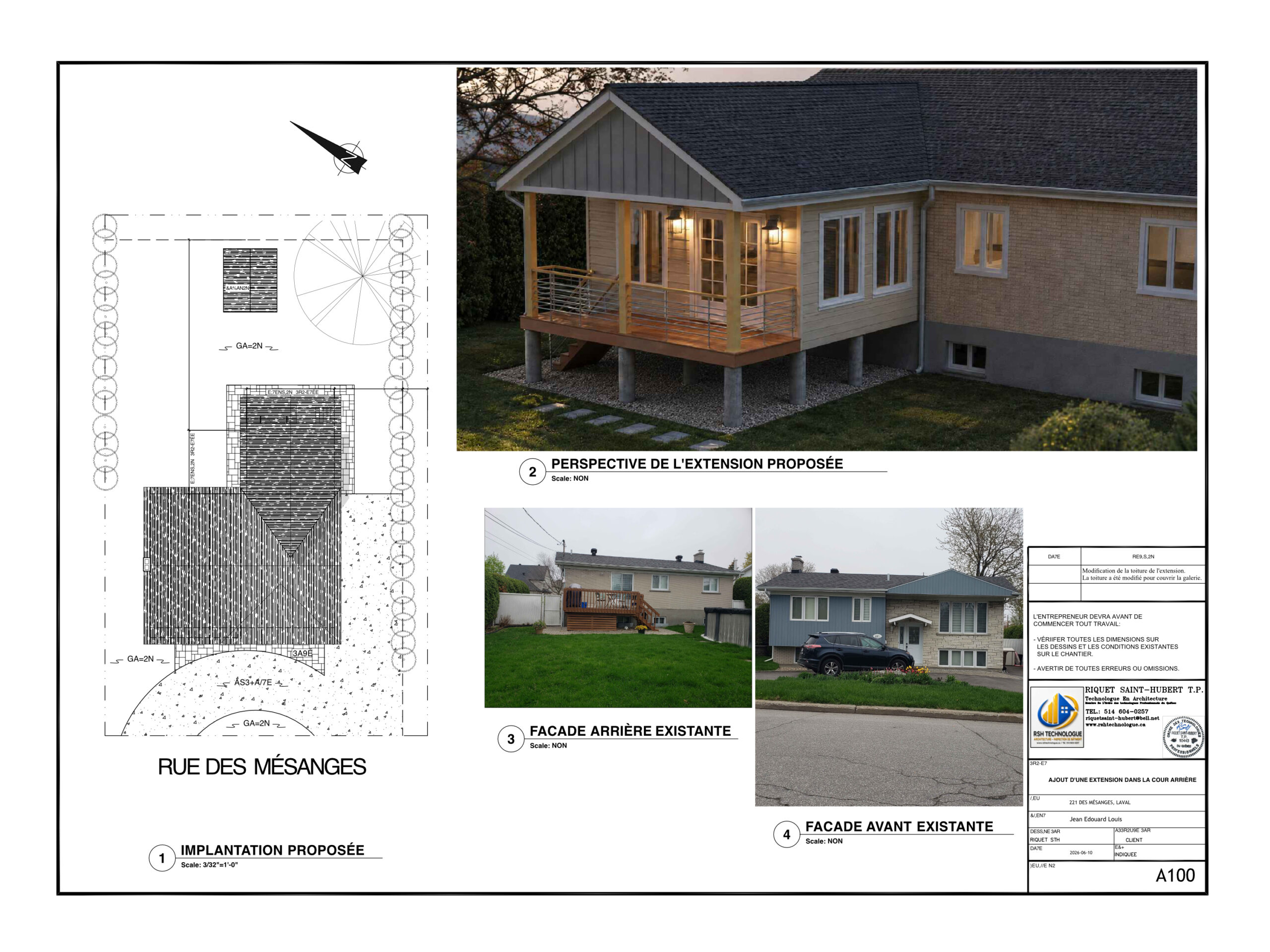 Plan d’agrandissement en cour arrière, Saint-François, Laval