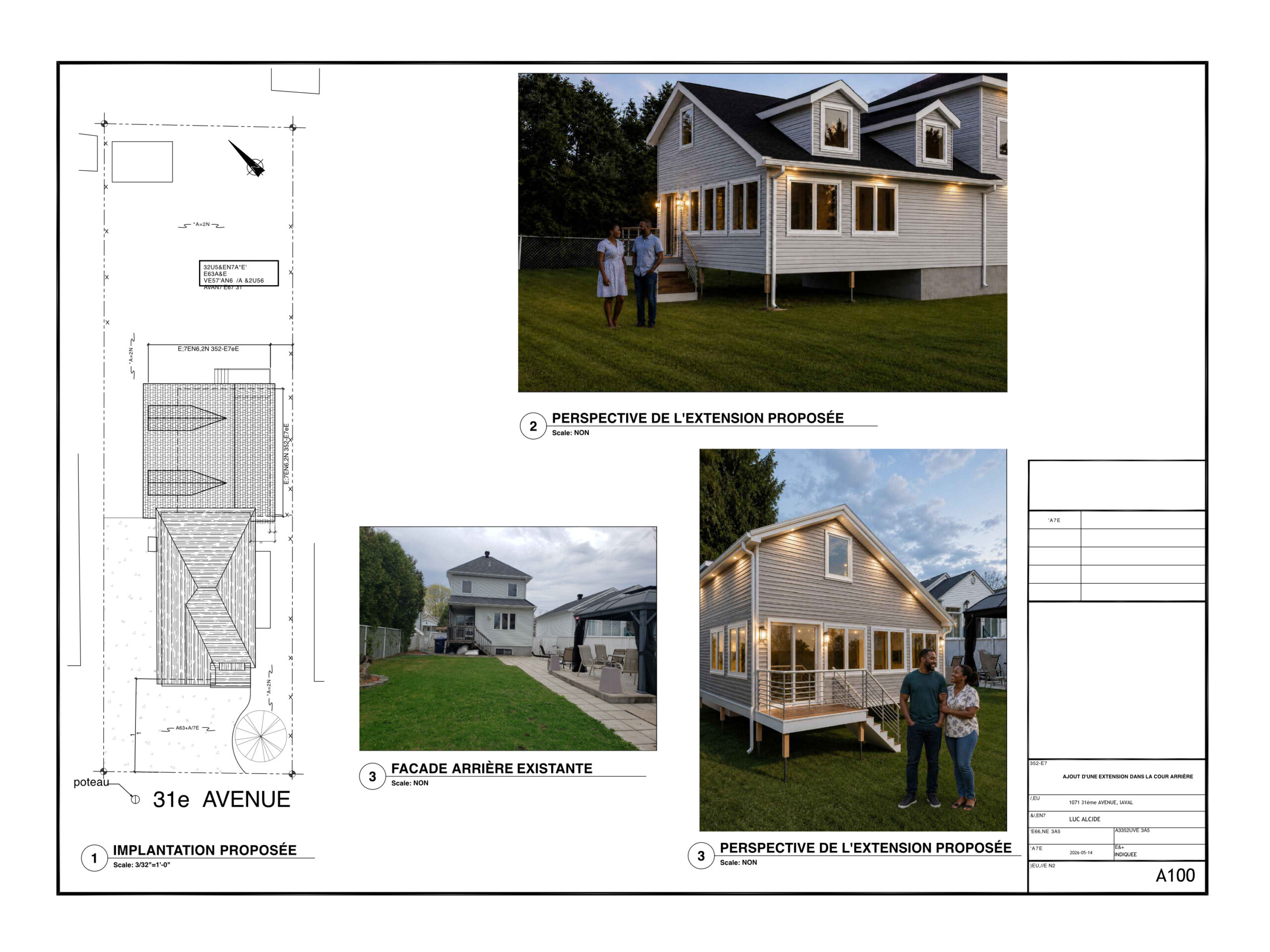 Plan d’agrandissement en cour arrière, Fabreville, Laval